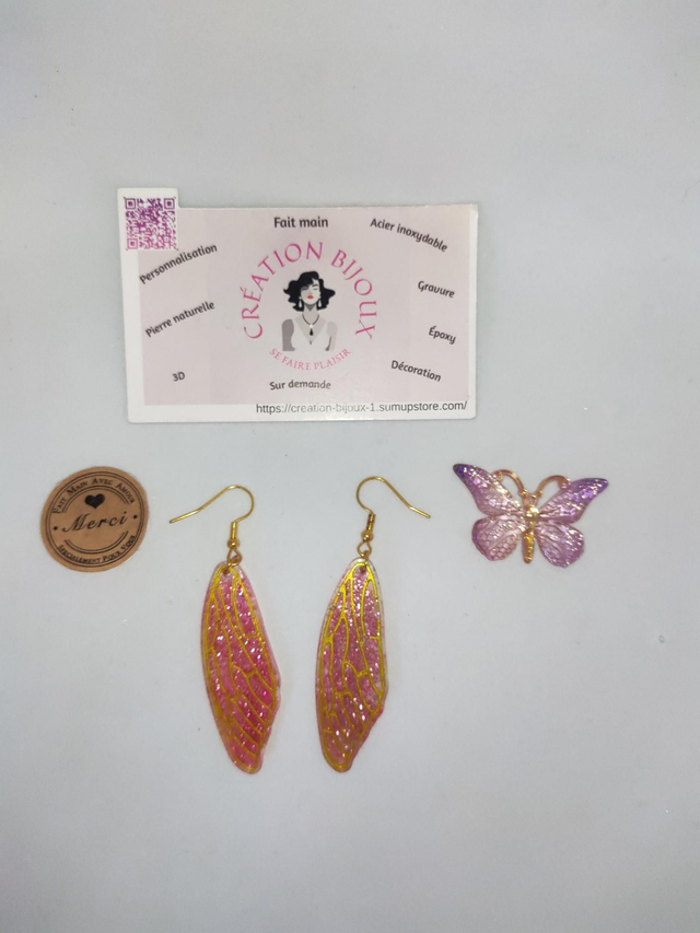 Boucle d'oreille  ailes 