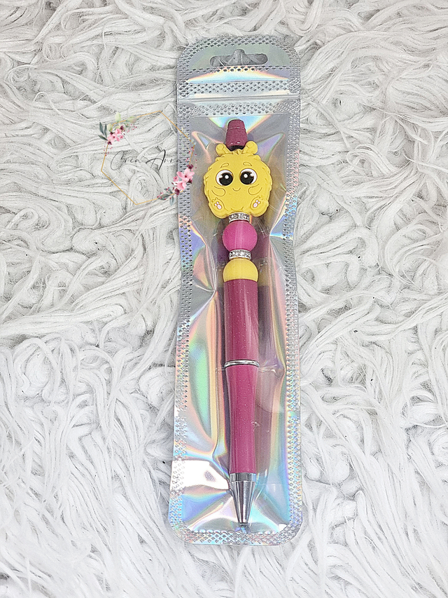 Stylo petit monstre jaune