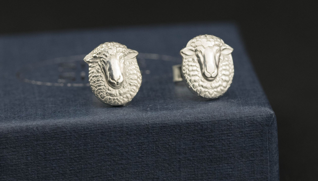 Silver Ram Ear Studs