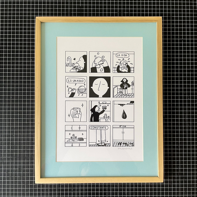 Enmarcación mañío borde rojo | Ilustración de Valeonovale 30x40 cm