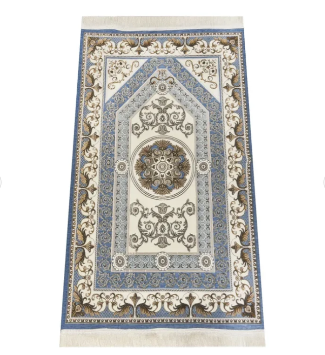 Gebedskleed Blauw/Grijs met sierpatroon