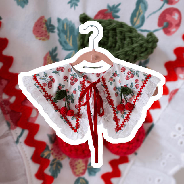 Faux col - Cerise