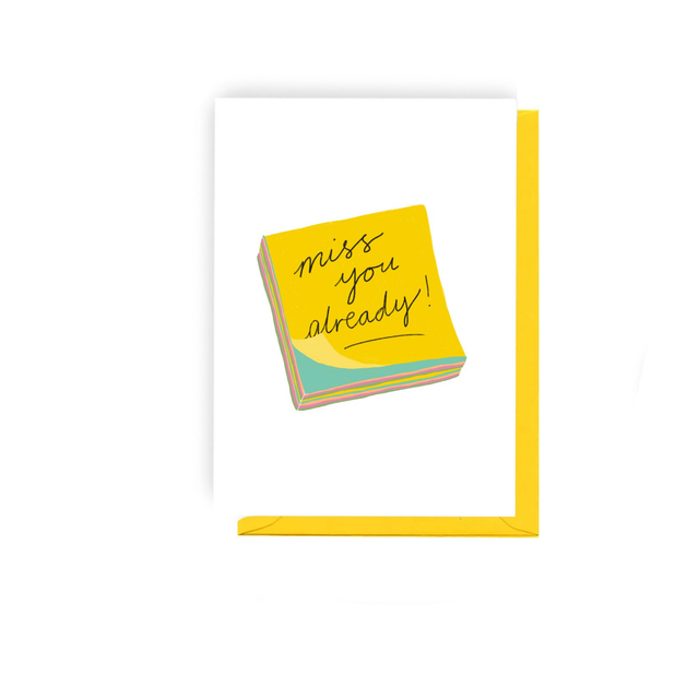 Miss you Already Sticky - Illustrated New Job Card  