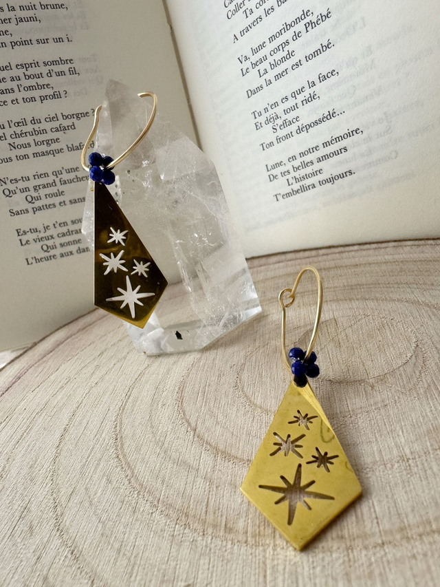 Boucles d'oreilles Étoiles de Lapis - Lapis-Lazuli