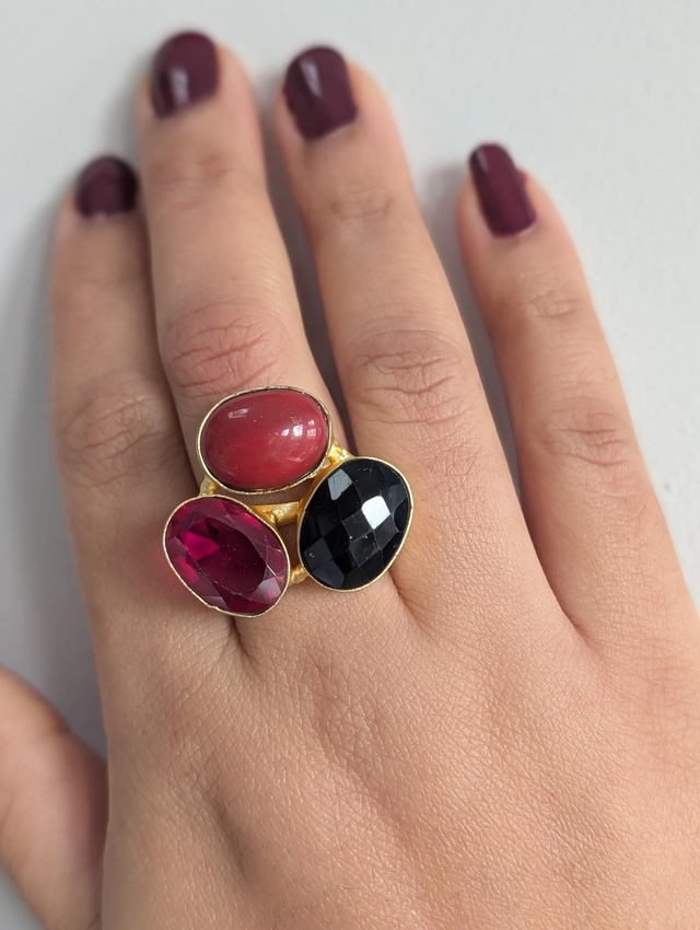 Natural Gemstone Rings|Coral|Blue Sapphire|Ruby|Onyx|Gehna by Anjaneya Jewelry 