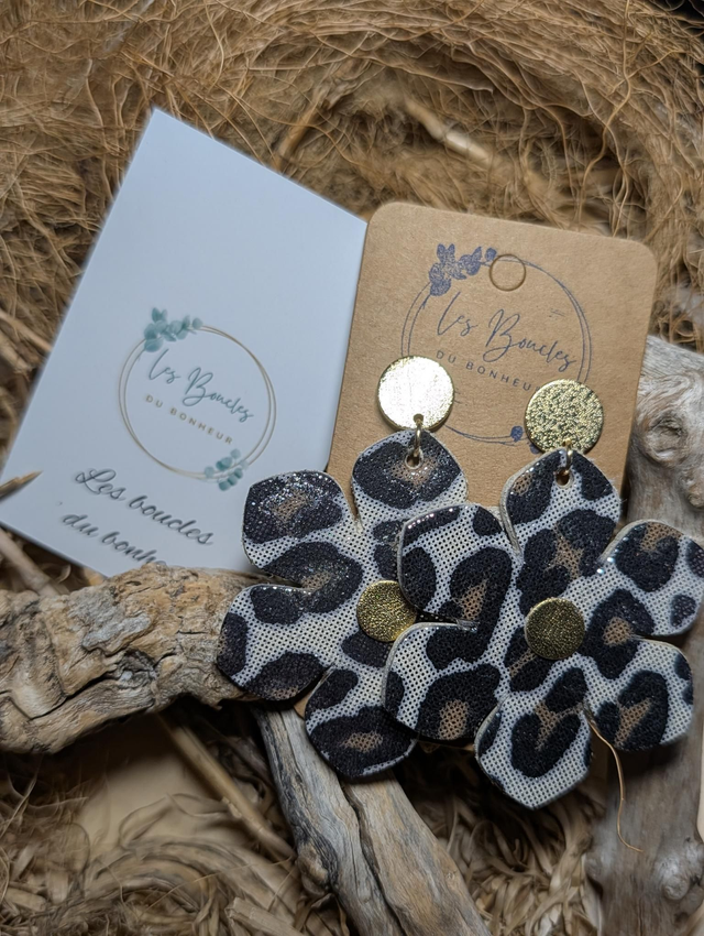 Boucles d'oreilles Ginette léopard gi031