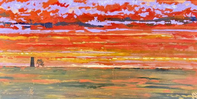 Evening at Black Mill, Beverley. Acrylic on canvas 100cm x 50cm.