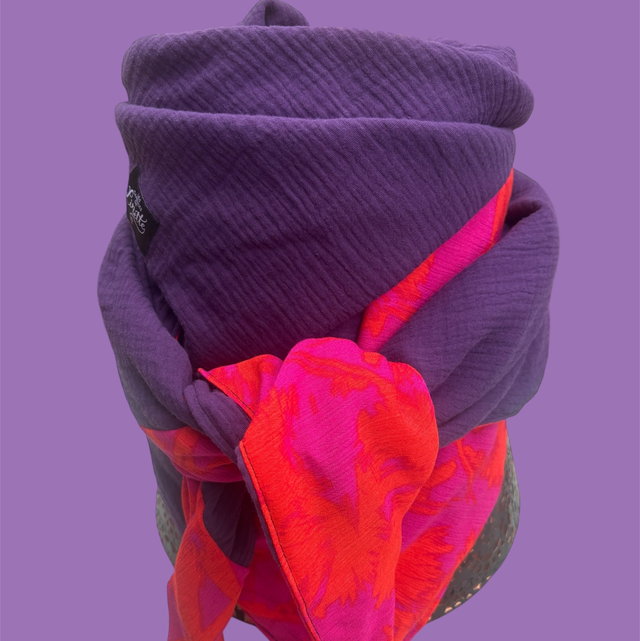 ÉCHARPE VIOLETTE ORANGE PINK 