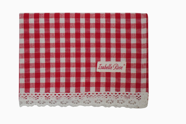 Torchon de cuisine rouge LOVE à motif à carreaux 50x70 cm Isabelle R