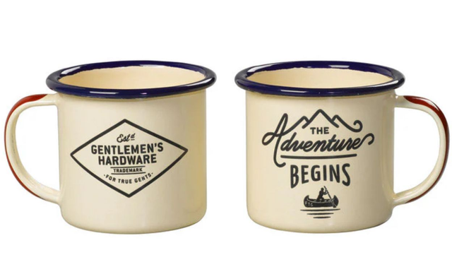 Gentlemen's Hardware Enamel Mug - Adventure Begins Cream