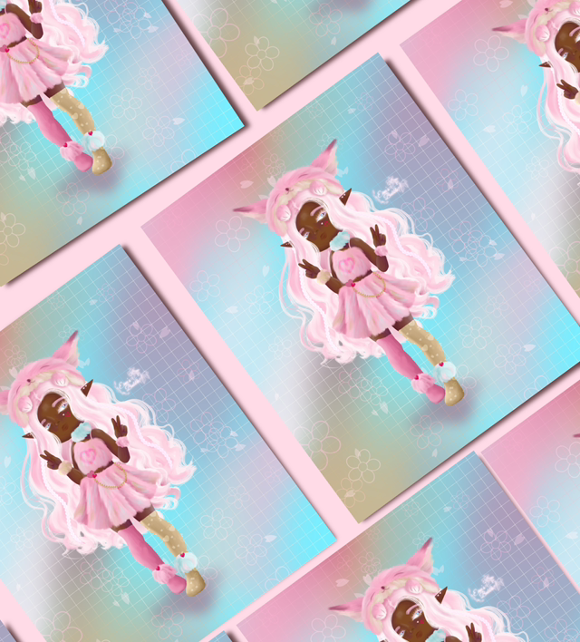 Illustration « Rainbow fluffy friends » Gigi