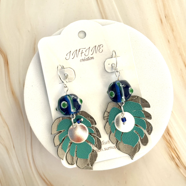 Boucles d’oreilles « Feuillages Tropical »