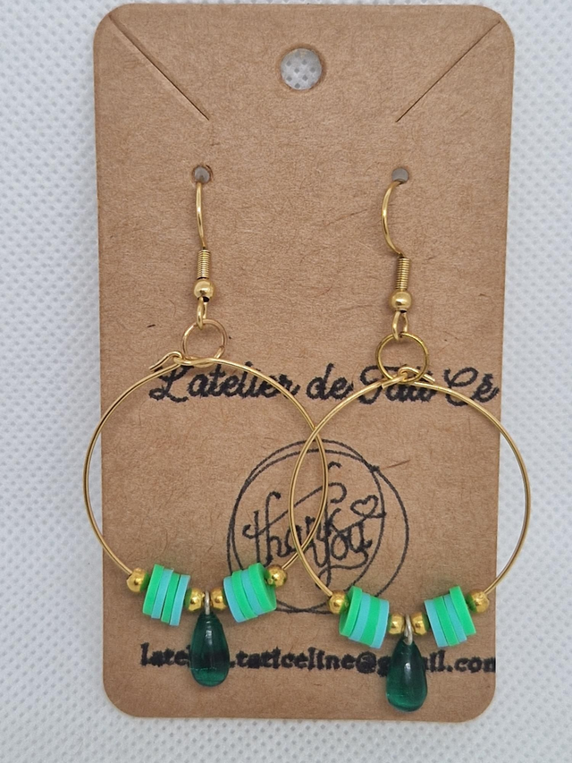 Créoles dorées vertes