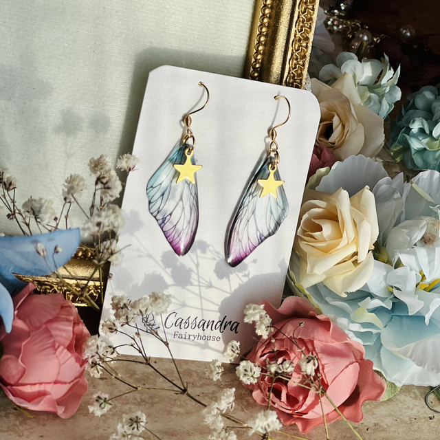 Boucle d’oreille aile de fée 
