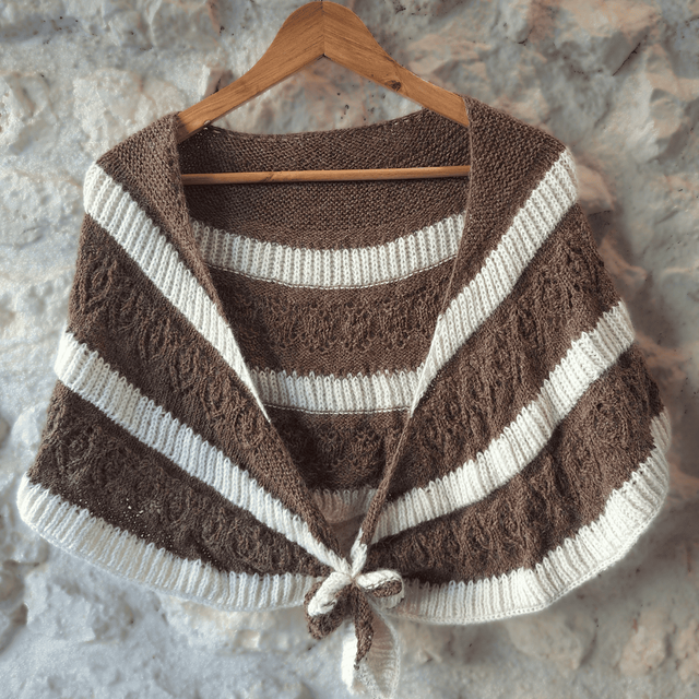 Châle marron/écru - collection immuable