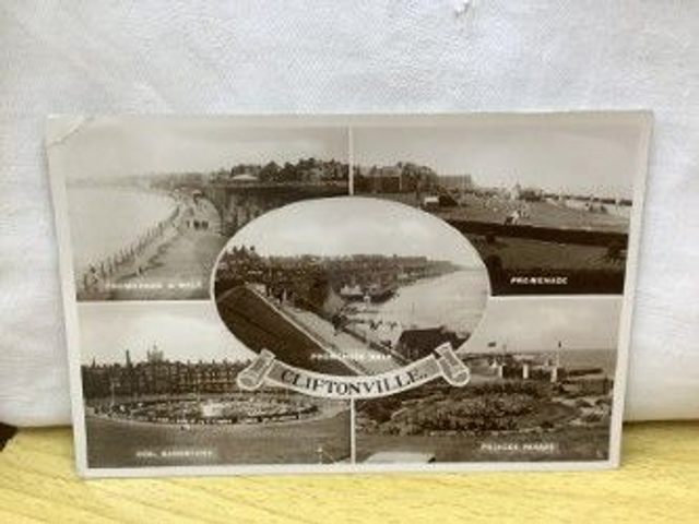 Cliftonville, Kent, Multiview Postcard, Oval bandstand etc, Posted 1935 Norman. Our Ref No. R292 £2.85
