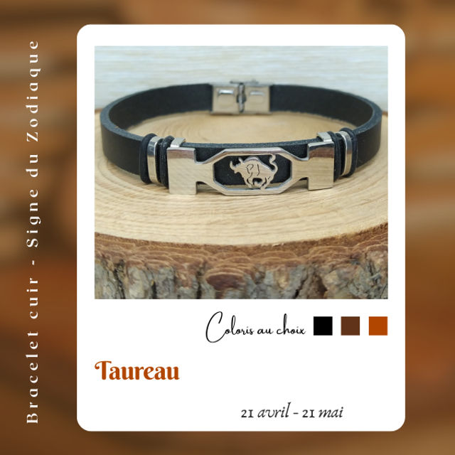 Bracelet en cuir - Taureau
