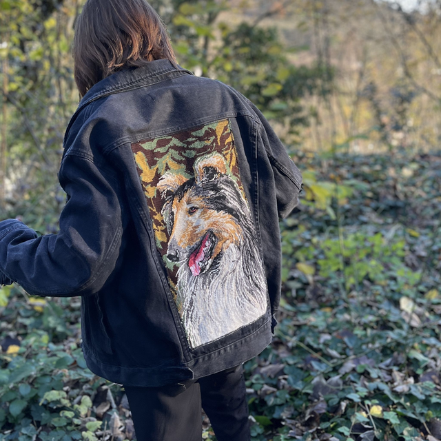 Veste en jean noire "Colley" (Taille L)