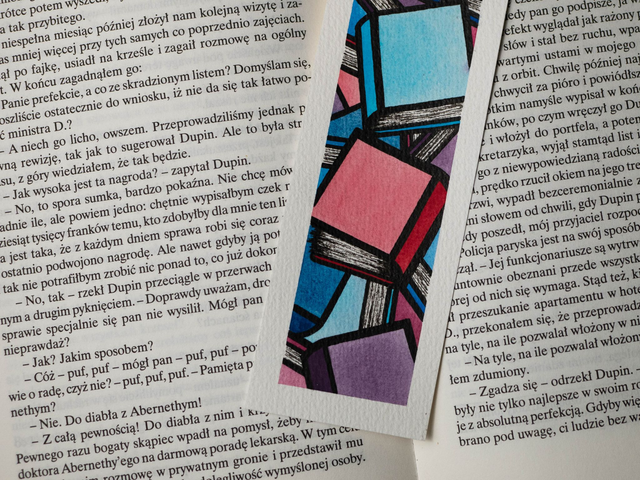 KSIĄŻKI zakładka do książki, ręcznie malowana akwarela 