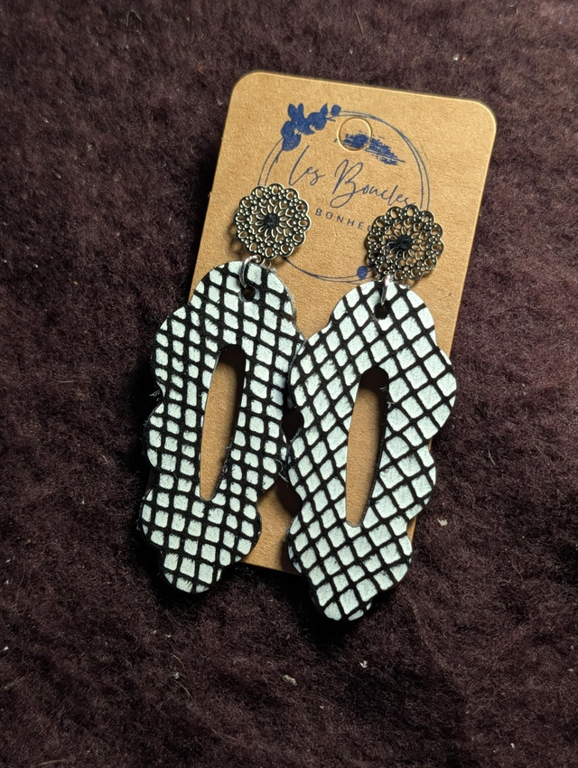 Boucles d'oreilles Charlotine résille noir ch005