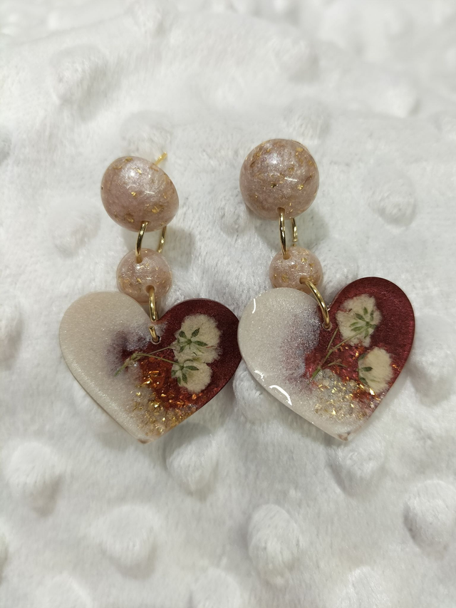 Boucles cœurs rouges et blancs