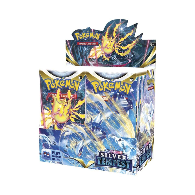 Sword &amp; Shield-Silver Tempest Booster Display Box (36 Packs) Ingles (ACRILICO INCLUIDO )