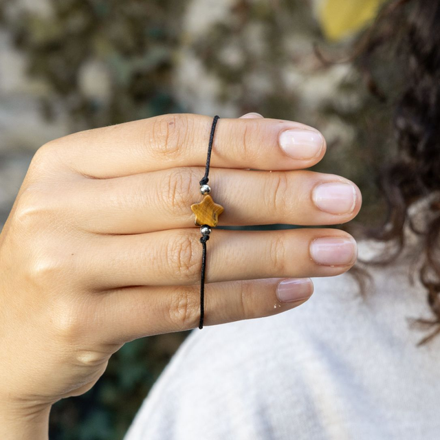 Bracelet ajustable Oeil de tigre Étoile (pour enfant)