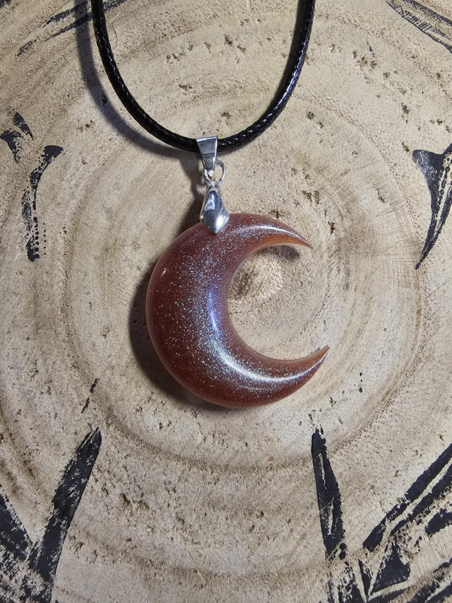 Lune rouge paillettes holographique