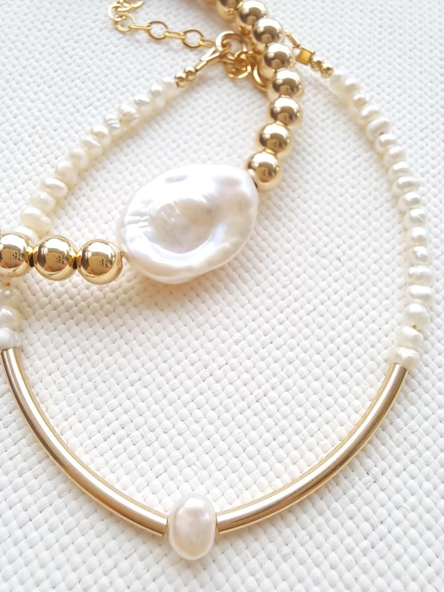 NAÏA gold-filled - perles d'eau douce - bracelet