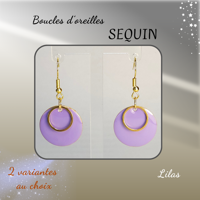 Boucles d&#039;oreilles SEQUIN - Lilas
