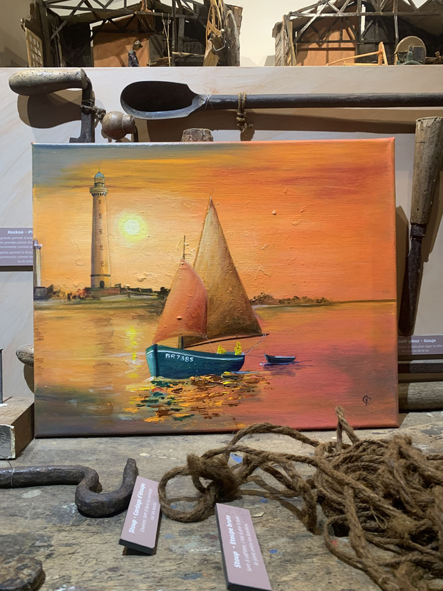 Tableau 50x40 sur toile - Fleur des Îles soleil couchant