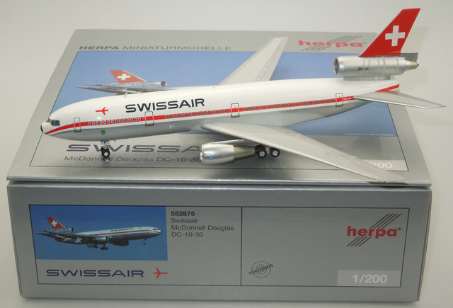 Swissair DC-10-30 (HB-IHA) "St.Gallen", 1:200, Herpa, super selten!