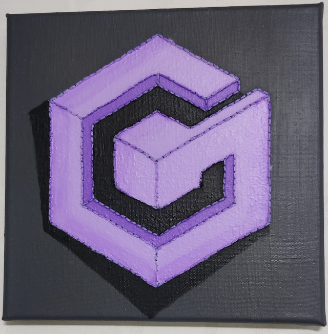Toile brodée logo Game Cube