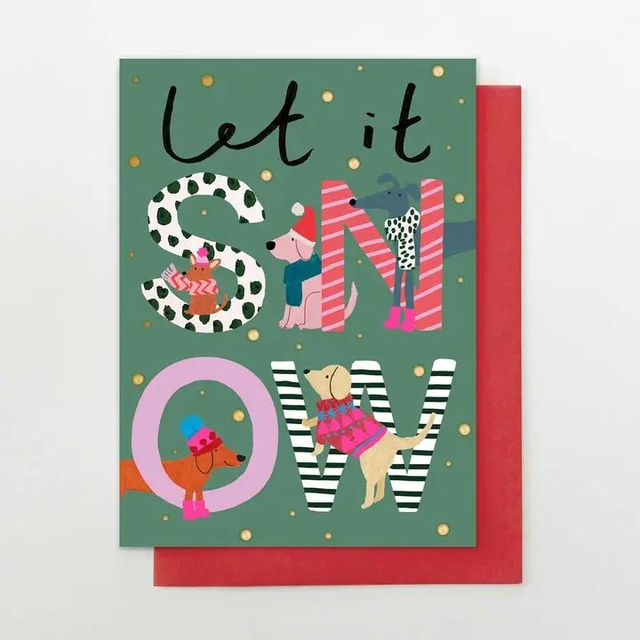 Christmas Card - Let it Snow Dogs