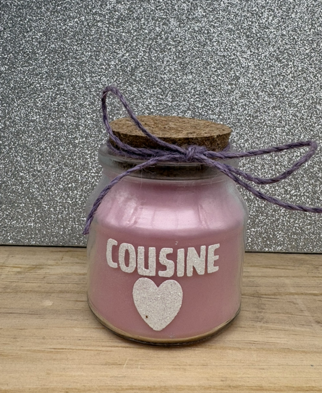 Bougie bocal rose COUSINE phospho