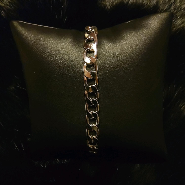 Bracelet mixte maille cubaine en acier inoxydable