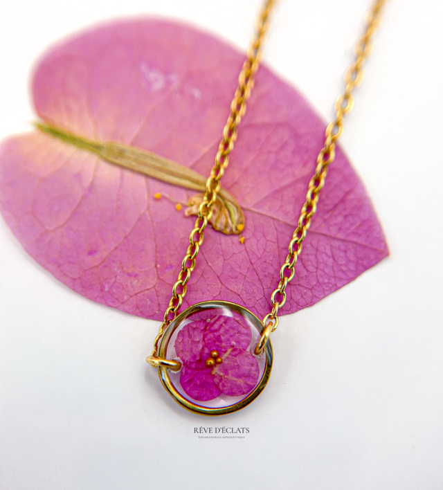 Chaîne de cheville - Fleur de bougainvillier