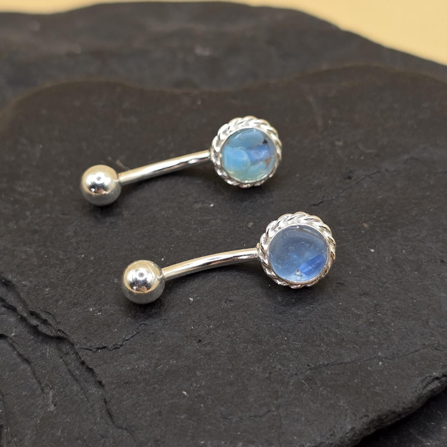 925 Belly Bar Seaglass (Stainless Steel Bar)