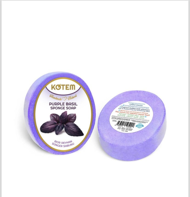 Purple basil soap sponge