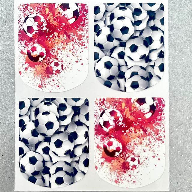 Red Football Stickers (Set of 4)