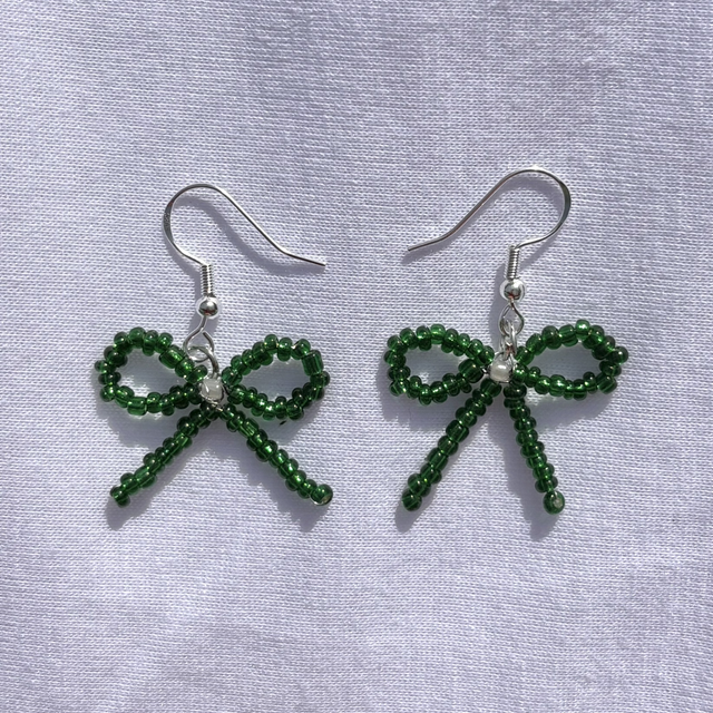 Emerald Bow Earrings