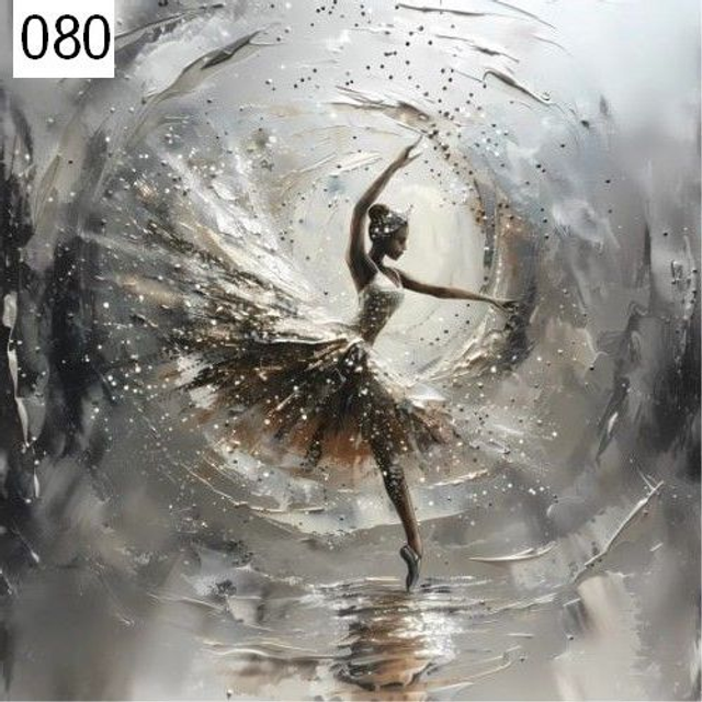 Panneau Danseuse tutu gris en Polyester - 40x40cm 