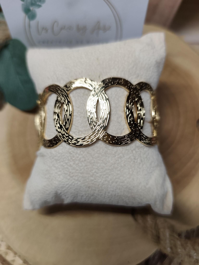 BRACELET MANCHETTE ACIER INOXY GOLD / AJUSTABLE 0000903