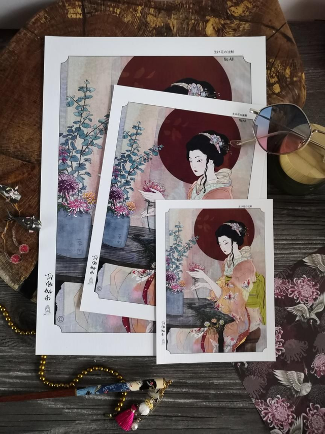 Artprint "Ikebana Tranquility" auf Strukturpapier 