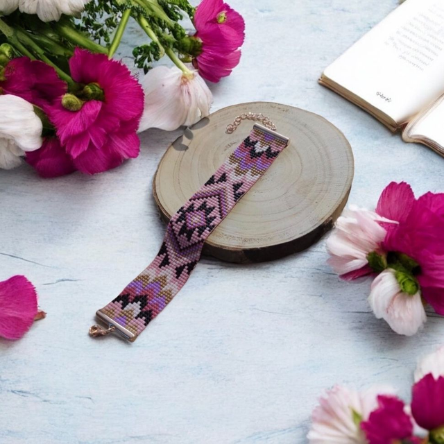 Bracelets tons rose et violet