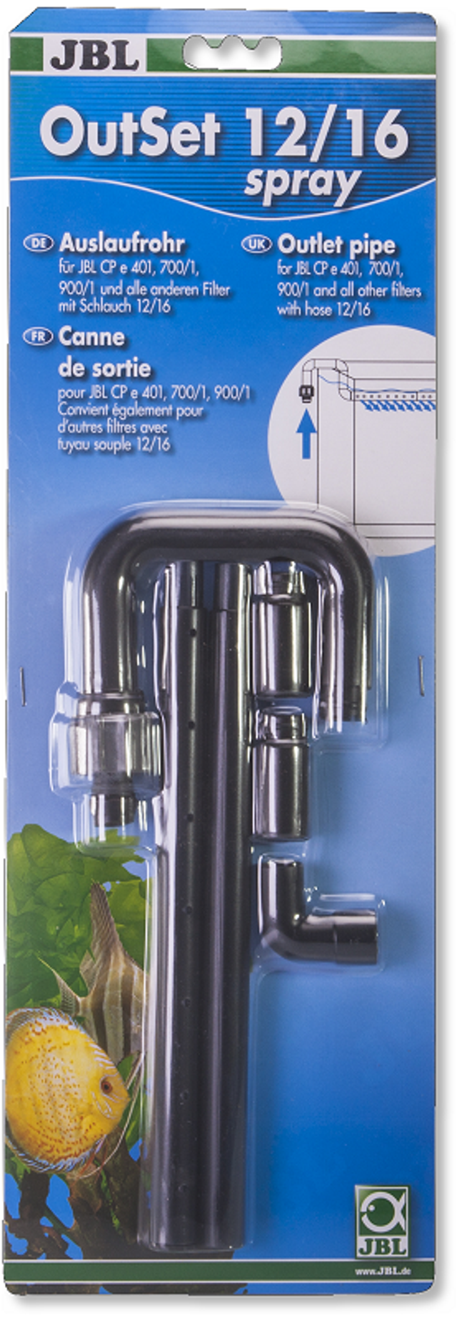 Canne JBL OutSet rejet spray avec tuyaux 19/25mm