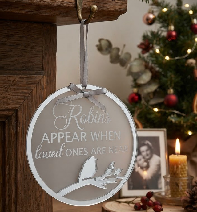 "Robins Appear When Loved Ones Are Near" Memorial Hanging Ornament