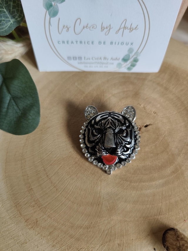 BROCHE TIGRE STRASS/ARG. 0000150