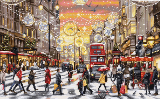 Christmas Shopping cross stitch kit by Luca-S