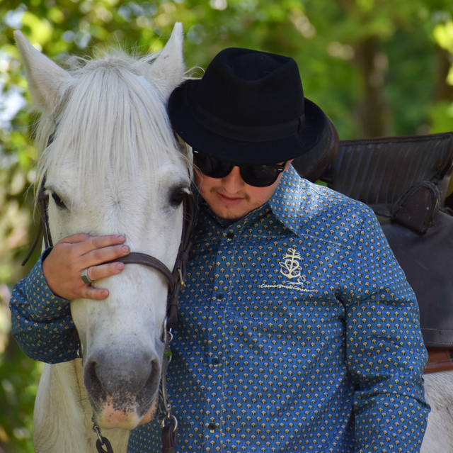 Chemise Folco - Dentelle bleue